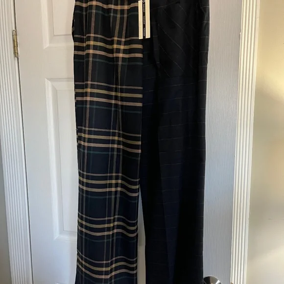 Topshop Multi-Plaid Wide Leg Trouser - Picture 4 of 6